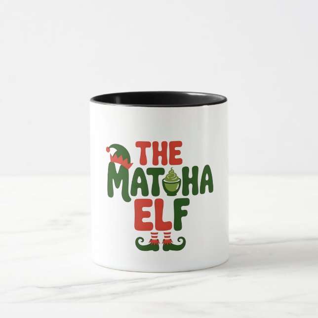 The Matcha Elf Funny Christmas Matcha Drink Mug (Center)