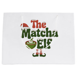 The Matcha Elf Magical Christmas Drink Large Gift Bag