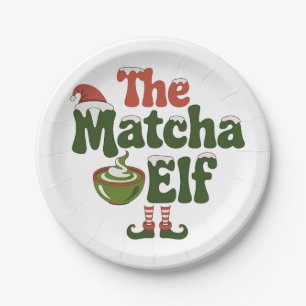 The Matcha Elf Magical Christmas Drink Paper Plate