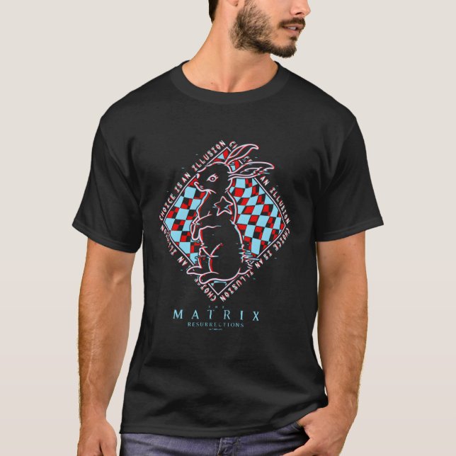 The Matrix Resurrections White Rabbit 3D Boxed Up T-Shirt (Front)