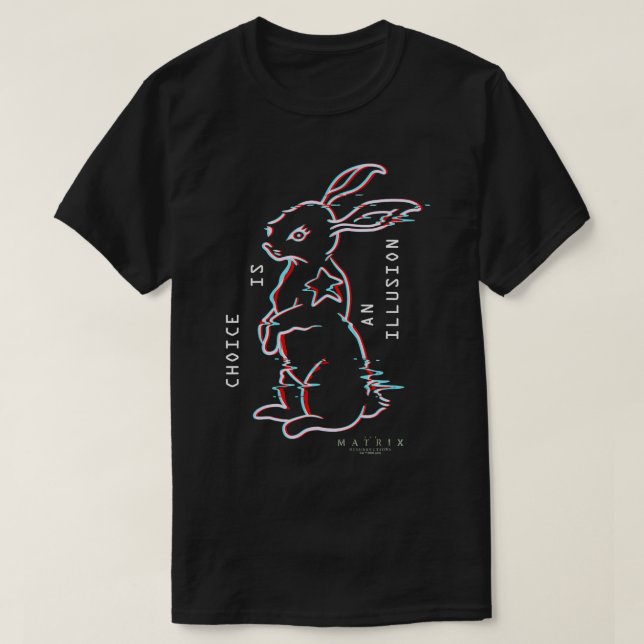 The Matrix Resurrections White Rabbit 3D Logo T-Sh T-Shirt (Design Front)