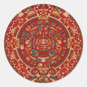 The Mayan / (Aztec) calendar wheel Classic Round Sticker
