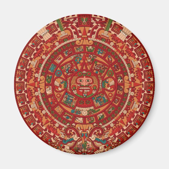 The Mayan / (Aztec) calendar wheel Magnet (Front)