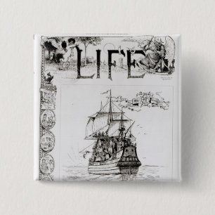 The Mayflower, front cover from 'Life' 15 Cm Square Badge