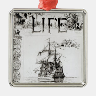 The Mayflower, front cover from 'Life' Metal Ornament