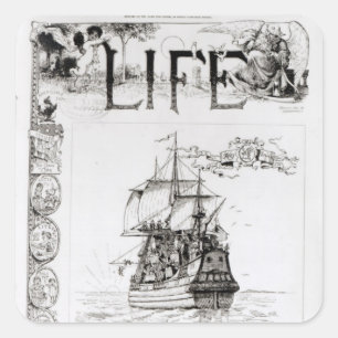 The Mayflower, front cover from 'Life' Square Sticker