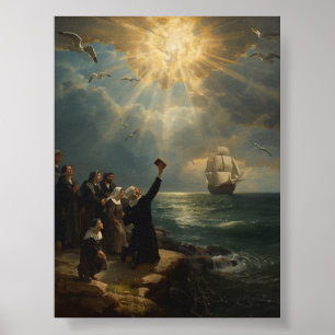 The Mayflower Landing at Plymouth – 1620 Poster