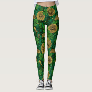The meadow in green and yellow leggings