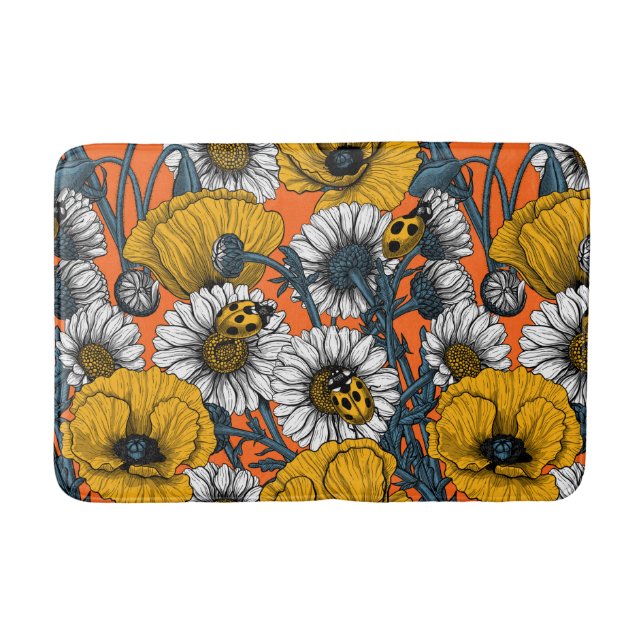 The meadow in yellow and blue bath mat (Front)