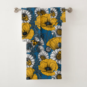 The meadow in yellow and blue bath towel set