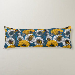 The meadow in yellow and blue body cushion