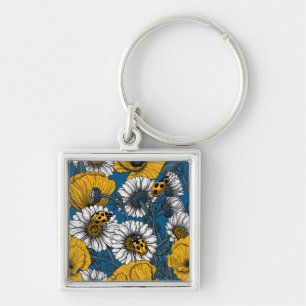 The meadow in yellow and blue key ring