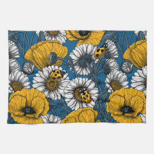 The meadow in yellow and blue tea towel