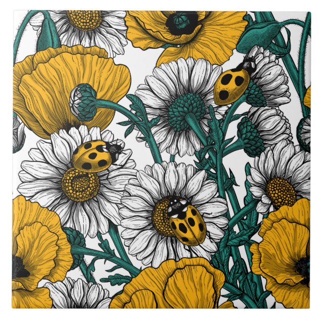 The meadow in yellow ceramic tile (Front)