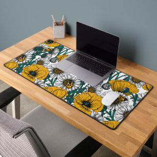 The meadow in yellow desk mat