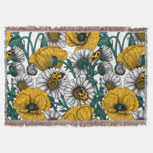 The meadow in yellow throw blanket