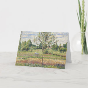 The Meadow with Grey Horse, Eragny, Oil Painting Card