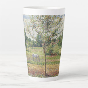 The Meadow with Grey Horse, Eragny, Oil Painting Latte Mug