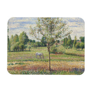 The Meadow with Grey Horse, Eragny, Oil Painting Magnet