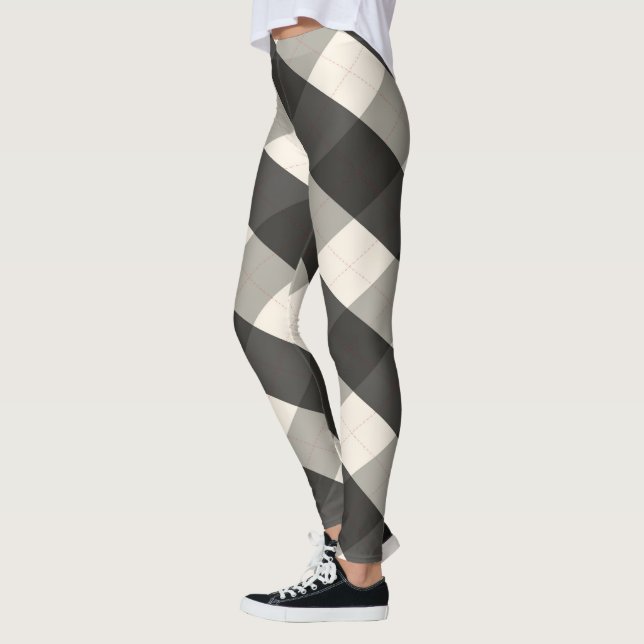 The MeanClique Argyle Black Leggings (Left)