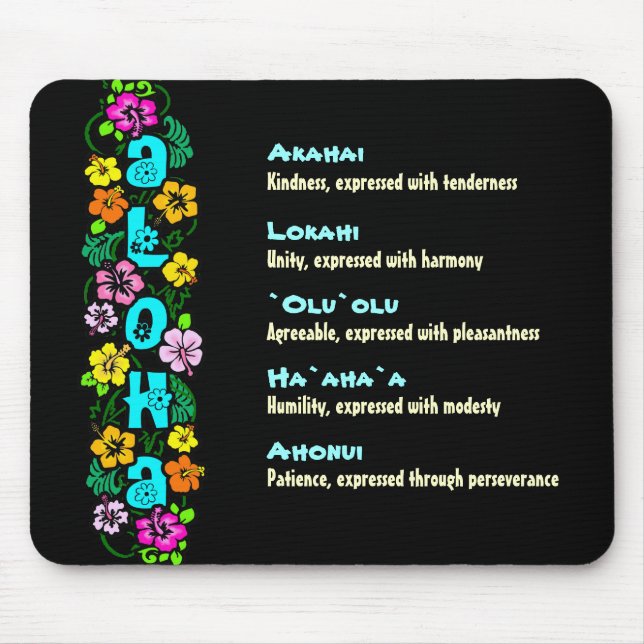 The Meaning of Aloha Mouse Pad (Front)