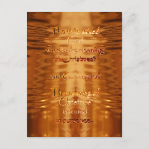 The meaning of Christmas Inspirational Typography Postcard