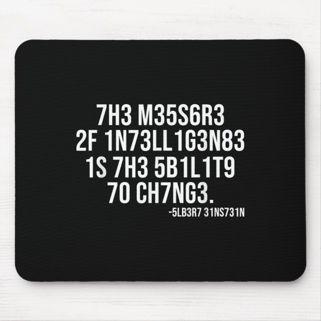 The Measure Of Intelligence Coded Motivational Sci Mouse Pad (Front)