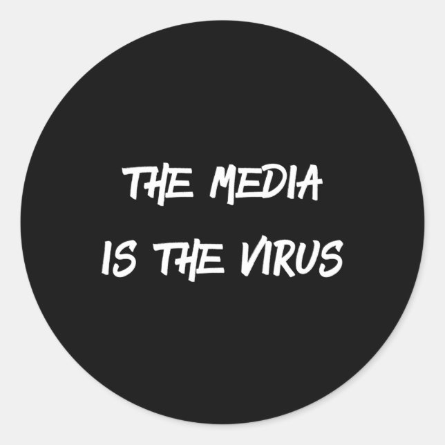The Media Is The Virus Classic Round Sticker (Front)