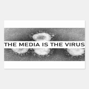 The media is the virus rectangular sticker