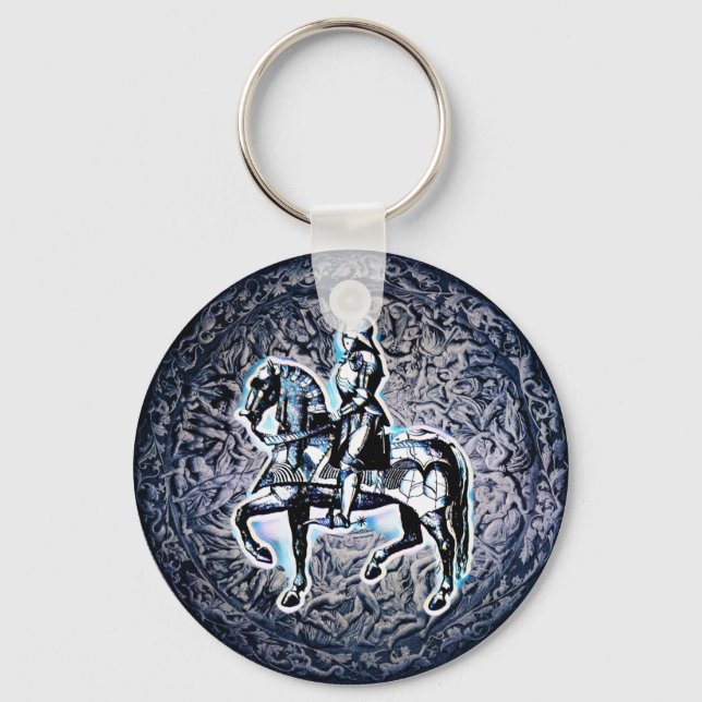The Mediaeval Shield Knight   Key Ring (Front)