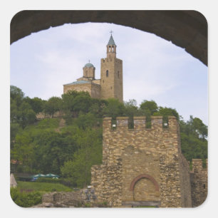 The mediaeval stronghold of Tsarevets Square Sticker