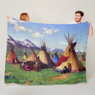 The Medicine Teepee Joseph Henry Sharp 1903 Fleece Blanket