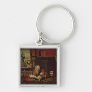 The Meditation of St. Jerome (oil on panel) Key Ring