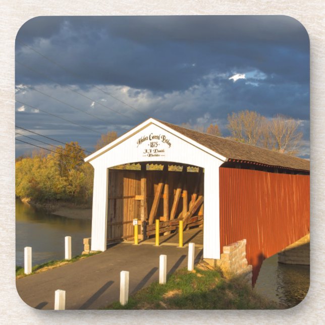 The Medora Covered Bridge Built In 1875 Coaster (Front)