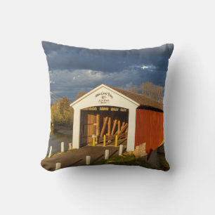 The Medora Covered Bridge Built In 1875 Cushion