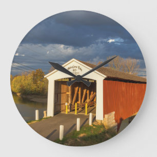 The Medora Covered Bridge Built In 1875 Large Clock