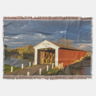 The Medora Covered Bridge Built In 1875 Throw Blanket