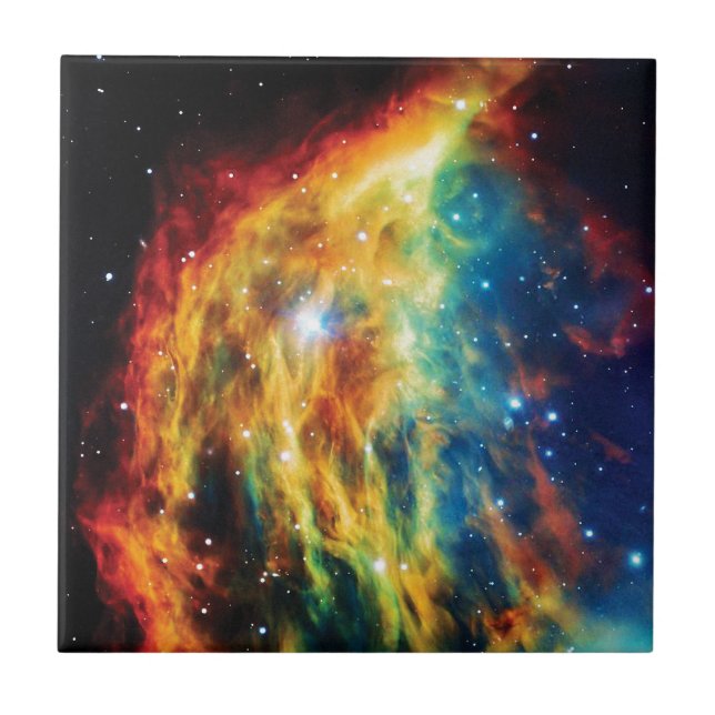 The Medusa Nebula Hubble Outer Space Photo Ceramic Tile (Front)