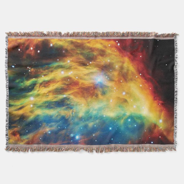 The Medusa Nebula Hubble Outer Space Photo Throw Blanket (Front)