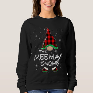The Meemaw Gnome Red Buffalo Plaid Christmas Pajam Sweatshirt