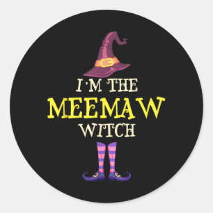 The Meemaw Witch Costume Halloween Funny Witchy Classic Round Sticker
