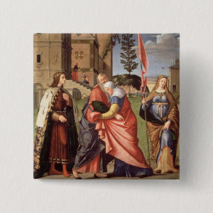 The Meeting at the Golden Gate with Saints, 1515 ( 15 Cm Square Badge