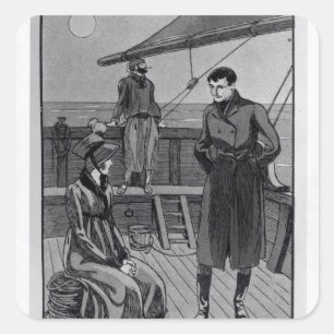 The meeting between Orso and Miss Nevil on Square Sticker