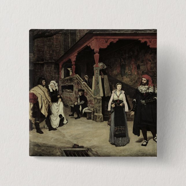 The Meeting of Faust and Marguerite, 1860 15 Cm Square Badge (Front)