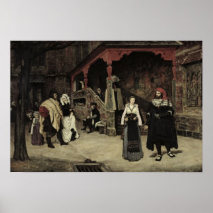 The Meeting of Faust and Marguerite, 1860 Poster