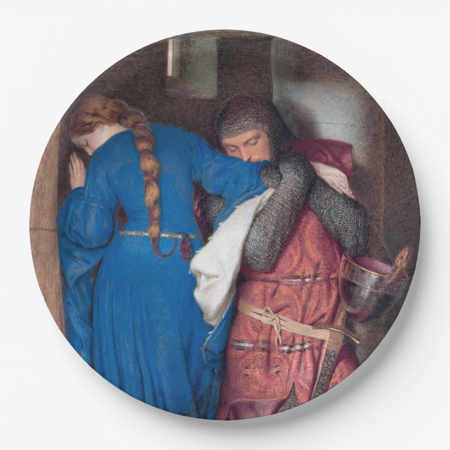 The Meeting on the Turret Stairs (by F.W. Burton) Paper Plate (Front)