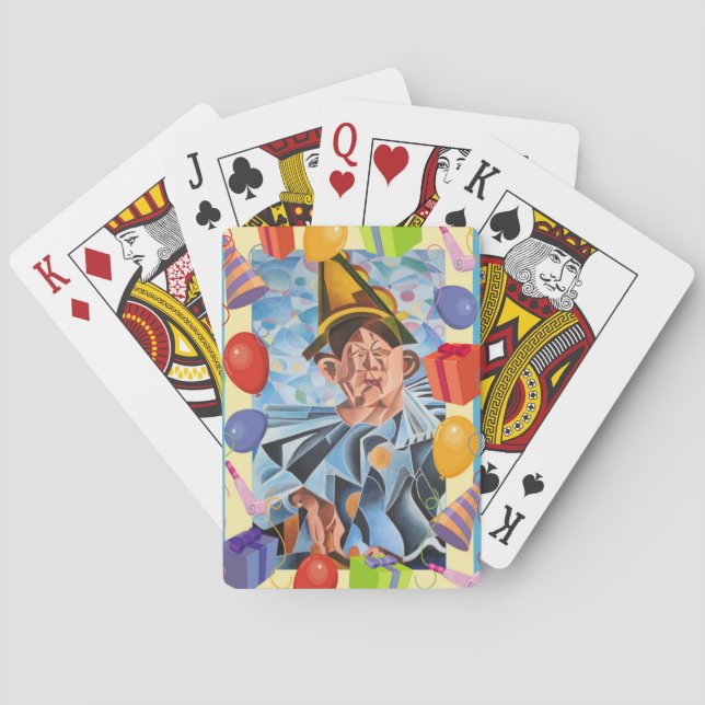 The Melancholic Clown Geometric Art  Playing Cards (Back)