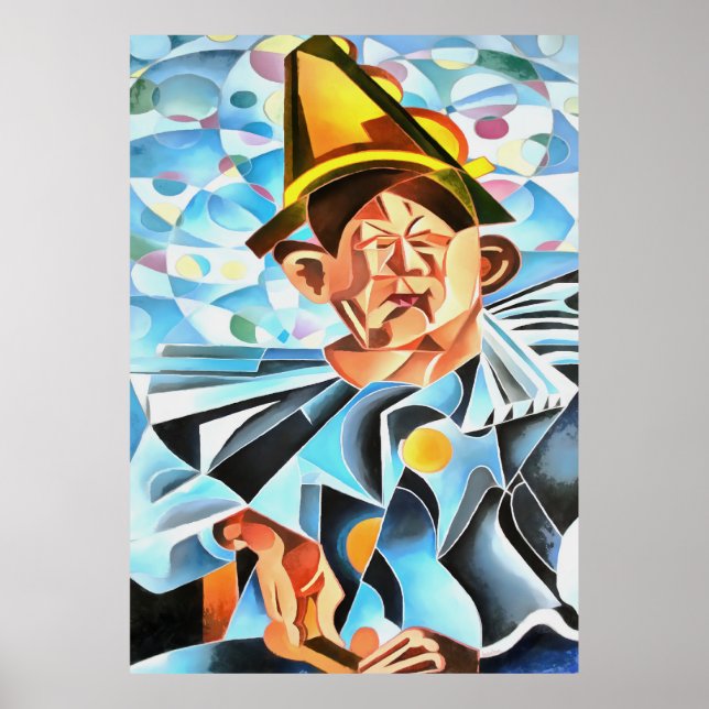 The Melancholic Clown Geometric Art Poster (Front)