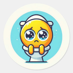 the melancholic in the toilet Sticker