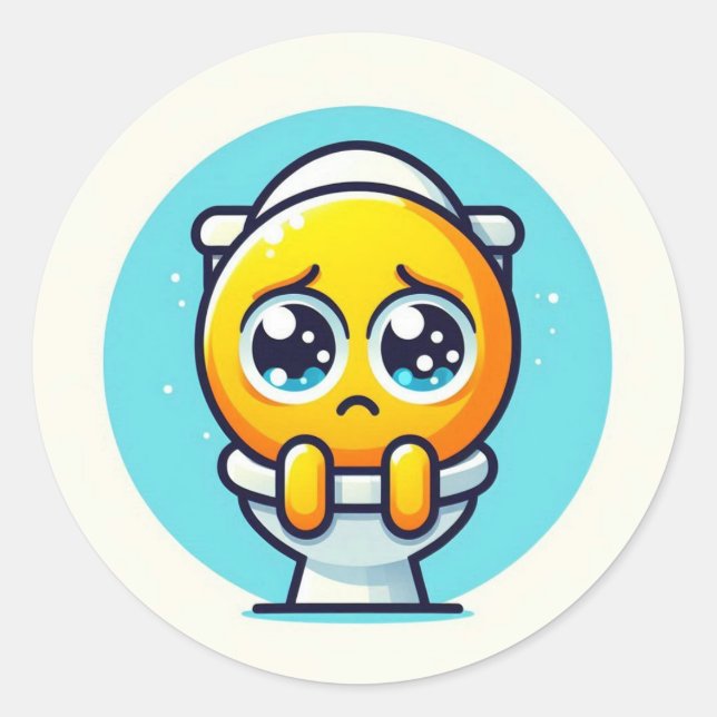  the melancholic in the toilet Sticker (Front)